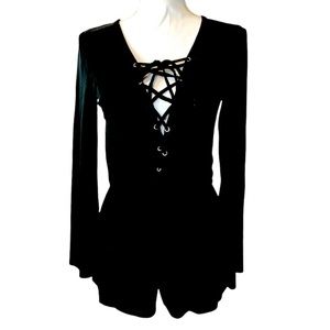 Sage The Label Romper Black Shorts Jumpsuit Size S